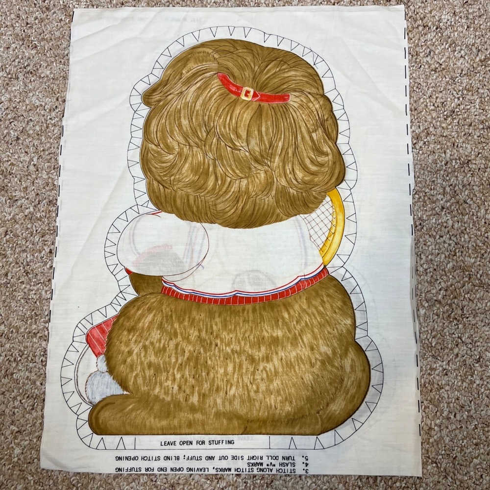 Vintage Springs Mills Lion Tennis Player Fabric Cut and Sew Plush Doll Pattern - Picture 2 of 6